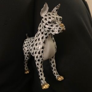 Black and White Herend Boxer Figurine